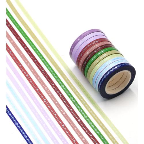 3Pcs/Set slim Foil Washi Tape Quality Stationery Diy Scrapbooking Photo Album School Tools Kawaii Scrapbook Paper Stickers Gift
