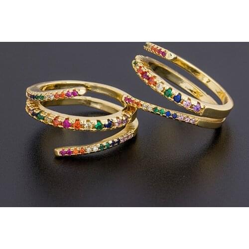 Fashion Boho Animal Snake Women Ring Gold Color Bling CZ Stone Exquisite Snake-shape Adjustable Rings Trendy Personality Jewelry