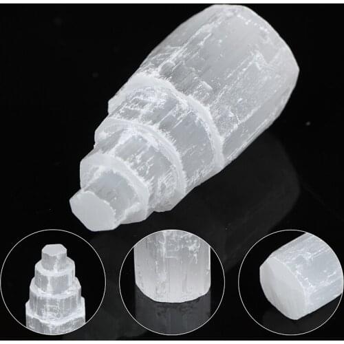 Natural Selenite Lamp White Gemstones Ice Berg Carved Lamp Crystal Ore Decor