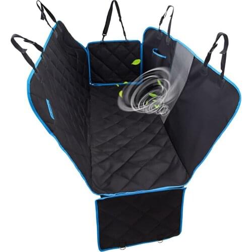 2020 new arrive Dog Car Seat Cover View Mesh Waterproof Pet Carrier Car Rear Back Seat Mat Hammock Cushion Protector With Zipper
