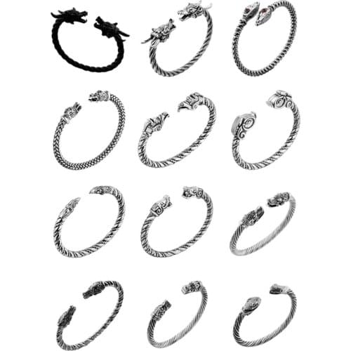 Odin Raven Wolf Dragon Bracelet Jewelry Fashion Accessories Viking Bracelet Men Wristband Cuff Bracelets For Women Bangles