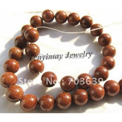 Wholesale 5 Strands Gold Sand Stone Loose Beads Free Shipping, 16"/Strand 14mm High Quality Jewelry DIY Beads, Jewelry Accessory