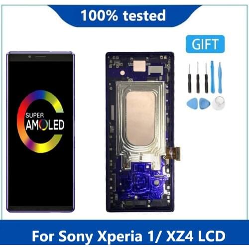 Original AMOLED For Sony Xperia 1 XZ4 LCD J8110 J8170 J9110 LCD Display With Touch Screen Digitizer Assembly Repair Parts Frame