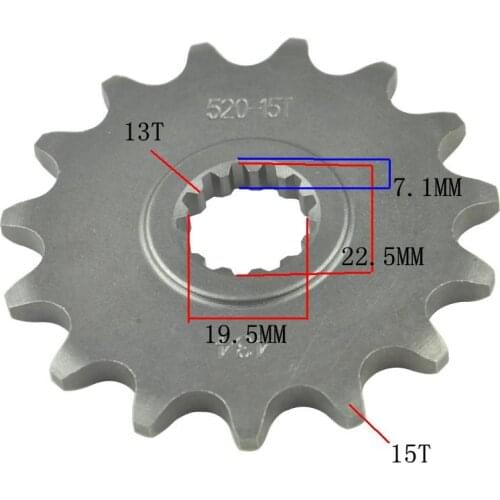 520 15T Motorcycle Front Sprocket For Suzuki TU250X 09-19 SP370 77-82 SP400 79-82 DR500 81-84 SP500 81-83 DR400 GN400 GF250