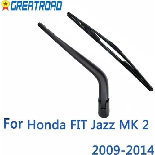 Wiper 14" Rear Wiper Blade & Arm Set For Honda FIT Jazz MK 2 2009-2014 2010 2011 2012 2013 Windshield Windscreen Rear Window