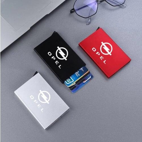 Smart Wallet Thin ID Card RFID Case Automatically Metal Bank Credit Card Case For opel astra j corsa d astra astra k vectra
