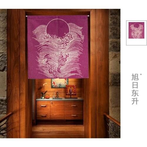 Printed cloth curtain country classical ethical wind partition curtain and Chinese style porch hang Japanese kitchen decoration