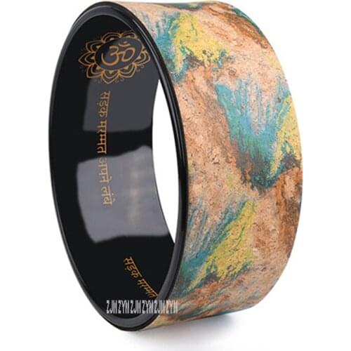 Natural Cork Wood Yoga Auxiliary Wheel ABS Pilates Circle Ring Beginner Body Shaping Fitness Back Bend Wheel Prevent Humpback