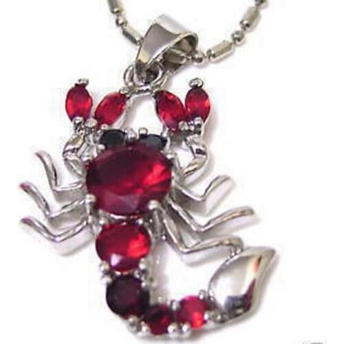 Fashion jewelry Jewellery Red Crystal Scorpion Pendant Necklace