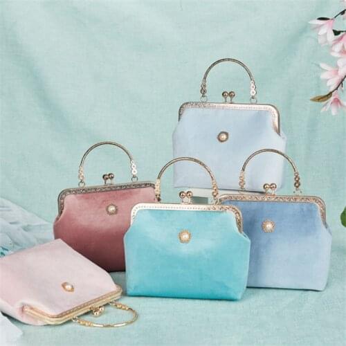 Handmade Gold Bag Retro Women Bag DIY cheongsam Handbag Chinese Style Party Handbag Blosa Feminina