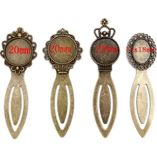 10pcs Antique Vintage Retro Handmade Bookmark Cabochon Base Bookmark Setting for 20mm Cabochon Cameo DIY Bookmarks Making