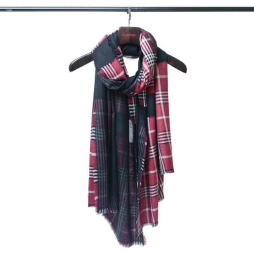 100%goat cashmere patchwork color plaid womens fashion thin scarfs shawl pashmina 90x200cm wholesale retail