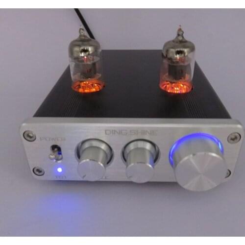 2018 Silver / Black DC12V HIFI 6J1 Tube Preamp amplifier valve Audio Preamplifier Dual Channel Treble Bass with NE5532 tone