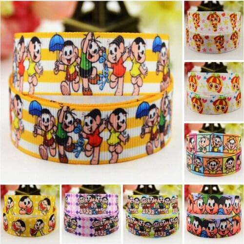 22mm 25mm 38mm 75mm Monica & Emilia Cartoon Character printed Grosgrain Ribbon party decoration 10 Yards Mul042
