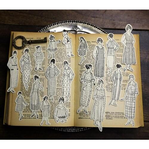 45pc Retro Character Cardstock Die Cuts for Scrapbooking Happy Planner/Card Making/Journaling Project