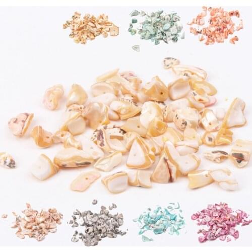Natural Chippy Shell Irregular Loose Beads For Decoration Jewelry Making DIY Accessories 40g about 10-25mm 50pcs TRS0083X