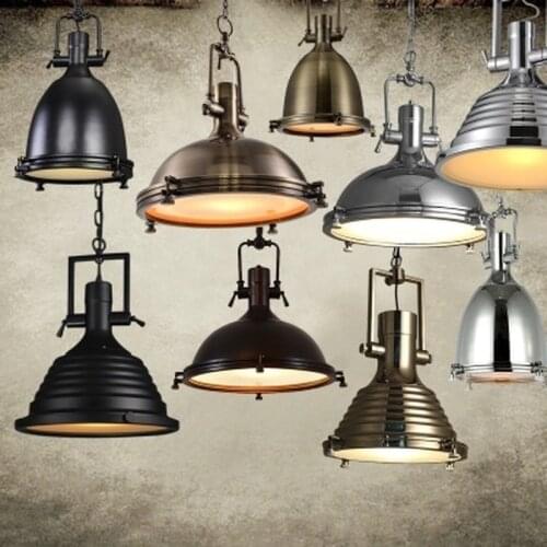 American Style Vintage Lamp RH Industrial Chrome Pendant Light Country Pendant Lamps Rustic Loft Restaurant Kitchen Pendant