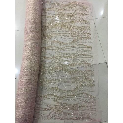 Glitter sequins French lace fabric African tulle SYJ-6193 embroidery bridal dress wedding gift