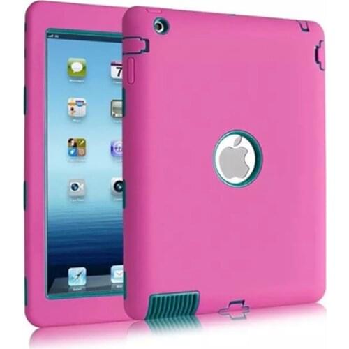 For iPad 2 iPad 3 iPad 4 Case Kids Safe Shockproof Heavy Duty Rubber Hybrid Armor Hard Case Cover +stylus