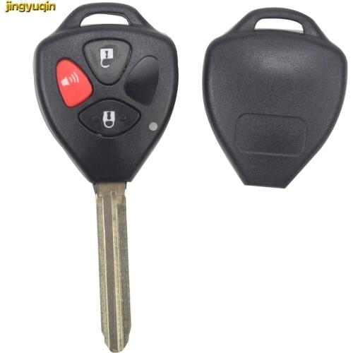 Jingyuqin Car Key Shell Fob Replacement for Toyota Camry Cover Blank Remote 3 Buttons Key Case Cover