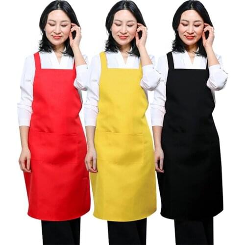 12 Pack Kitchen Apron Pure Color with Single Pocket for Home Cleaning Washing Helper Cotton Polyester for Woman