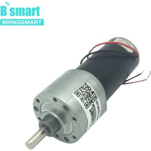 Bringsmart Tubular Permanent Magnet Mini Electric Motor 37GB31Y 12V 24V Micro Gear Motor High Torque DC 10-1270RPM 37MM Gearbox