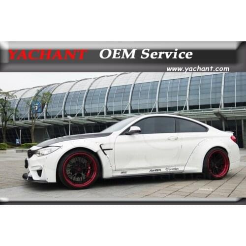 Car-Styling FRP Fiber Glass Front Rear Fender Kit 8Pcs Fit For 2014-2016 F82 M4 LB LP LW Style Front & Rear Fender Flares