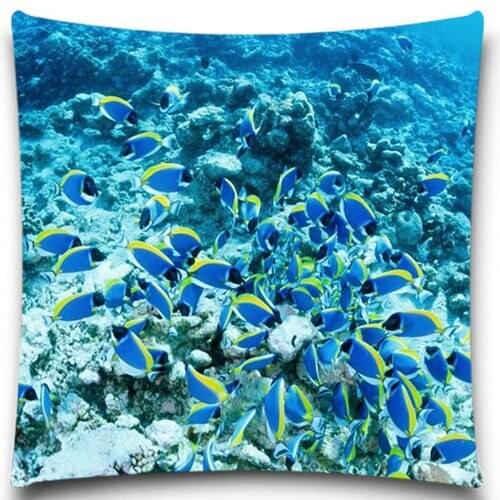 Pillow Cases Home Decorative for Square Vintage Printed Sea animal Fish For 18*18 inch etc 5 size 9 style Coffee Shop Texitles