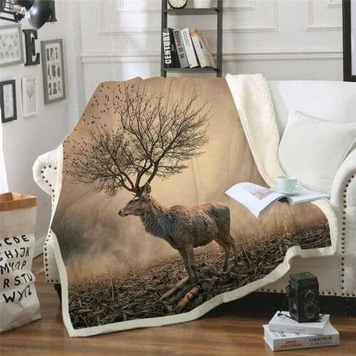 3D Printed Sherpa Blanket Couch Cover Travel Bedding Outlet Velvet Plush Throw Fleece Blanket