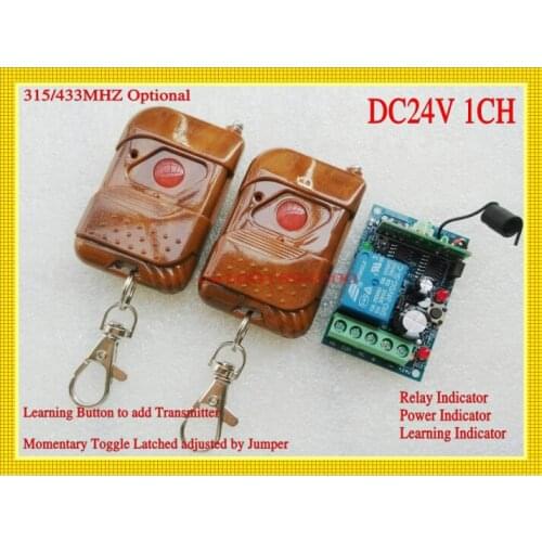 Remote Control Switch DC 24V 1CH Relay Receiver COM NO NC Electric Control Lock Door Access Electric Circuit Remote Switch RX TX