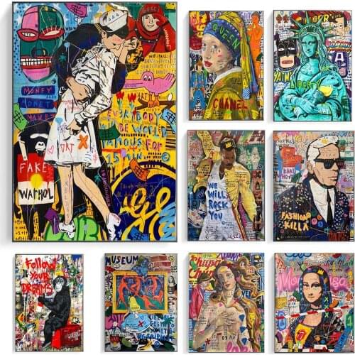 Full Square Diamond Embroidery Graffiti Wall Art Street 5D DIY Diamond Painting Cross Stitch Kits Diamond Mosaic Home Decor