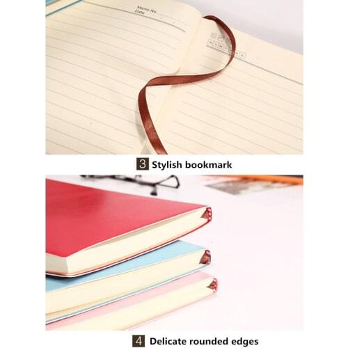 PPYY NEW -6 Color Random Soft Cover PU Leather Notebook Writing Journal 100 Page Lined Diary Book