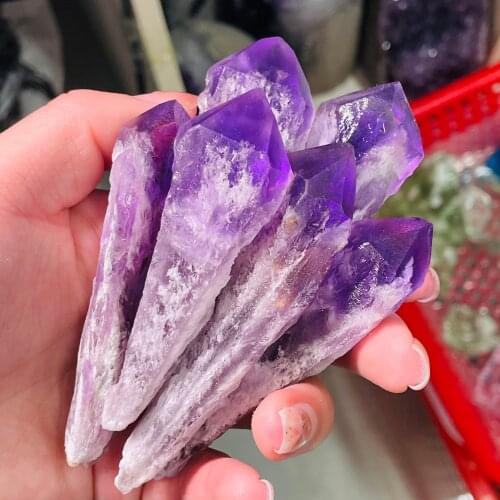 Natural Rough Specimen Amethyst Quartz Cluster Crystal Wand Point Specimen Lucky Healing Minerals