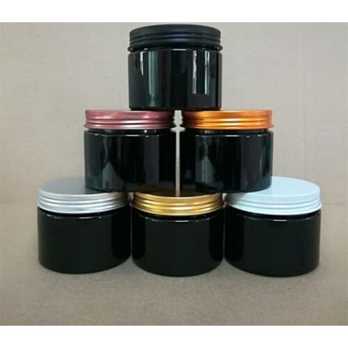 10/30/50pcs 120/150ml Empty Plastic Black Cosmetic Jars Makeup Container Black Jar Face Cream Sample Pot Container