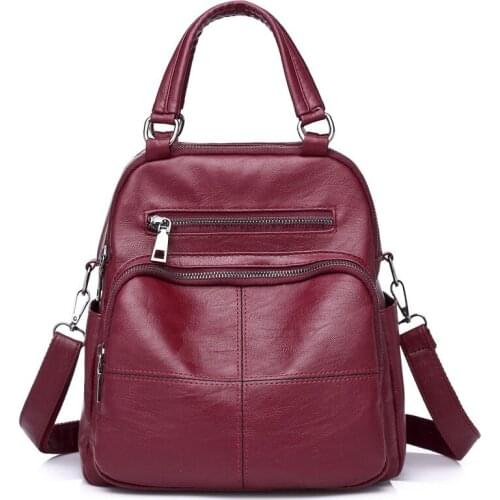 PU Ladies Leather Backpacks Teenage Girl School Bags Fashion Women Backpack Retro Lady High Quality Business Bag Laptop Backpack
