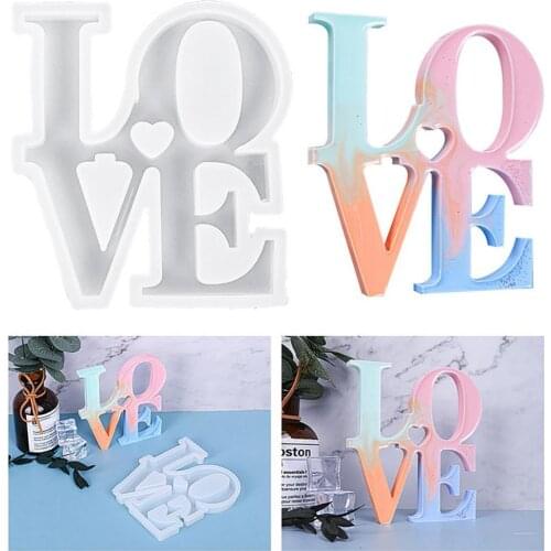 Silicone LOVE Letter Model Clear Recycled LOVE Letter Shape Model High Toughness Epoxy Candle Mold Easy Wash for DIY Craft Tool