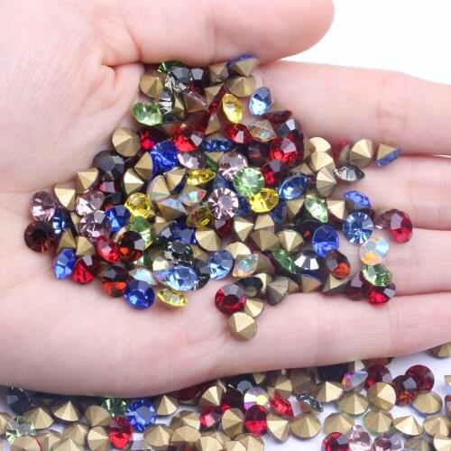 Ss25-ss29 5.4-6.4mm Strass Chatons-Stone Jewelry-Making Glass Nail-Art Pointed-Back Diamante-Supplier Cone