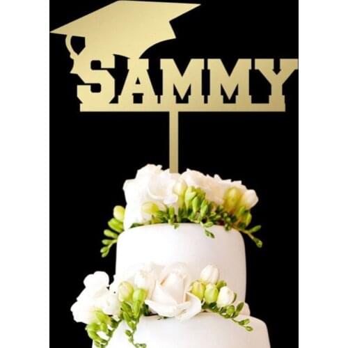 Graduation Cake Topper Custom Cake Topper Male Wooden Graduate Cake Topper Congrats Grad Unique Cake Topper