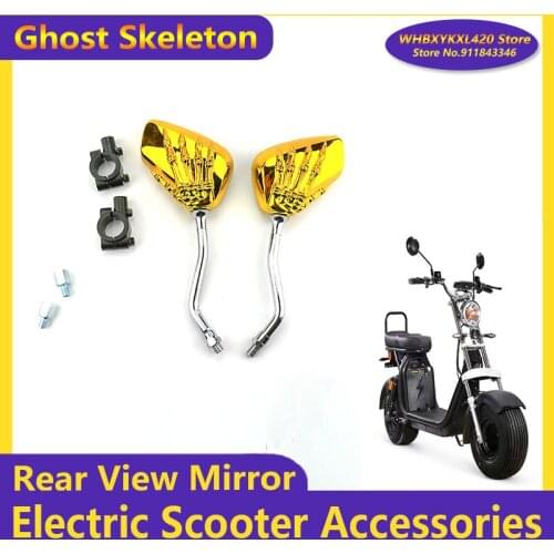 Ghost For Citycoco Modified Accessories Parts Universial Rear View Mirror with Mirror Base Reflector Hand Mirror Reverse Mirror