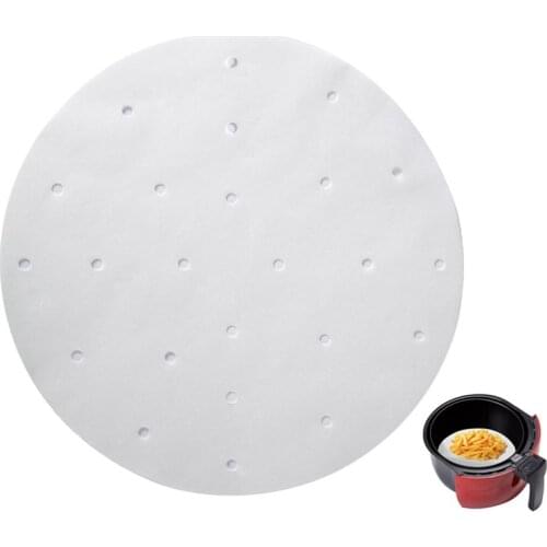 100pcs Air Fryer Liners, 9inch Bamboo Steamer Liners, Premium Perforated Parchment Steaming Papers, Non-stick Steamer Mat, Perfe