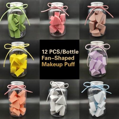 12pcs Wholesale Sponge Makeup Foundation Puff New Super Soft Small Fan-shaped Candy Puff Cosmetic Makeup Sponge
