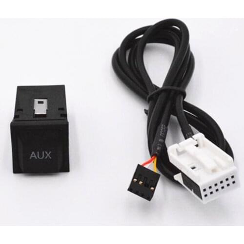 150CM Car Radio Headunit Audio AUX Switch Button Kit for Volkswagen RCD510 RNS510 RCD310