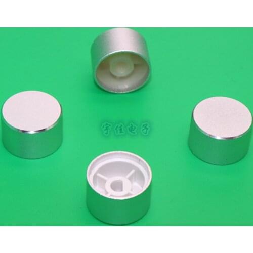 5 Piece 24 * 15mm silver sandblasted bright edge aluminum alloy knob potentiometer encoder cap flower hole D hole