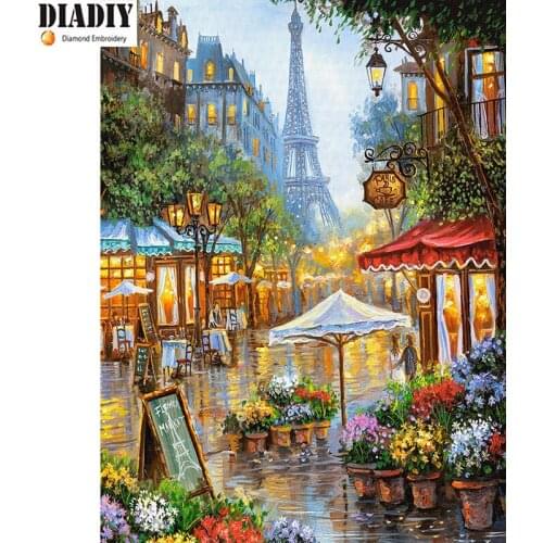 5D DIY full Square&round drill Diamond painting Cross stitch street scenic Rhinestone Diamond embroidery Mosaic Home decor