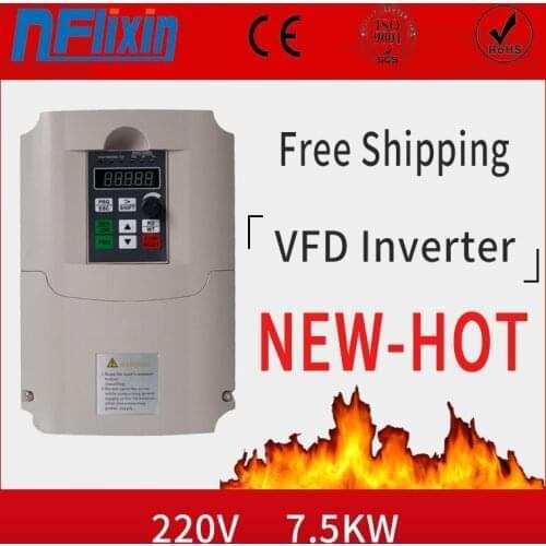 7.5kw 220V Spindle inverters Vector Control Frequency Converter 3 phase