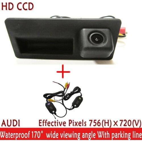 Wrieless Night Vision 170'' Wide view Angle waterproof HD CCD Car Rear View Reverse parking Camera for Audi A4 A6 A8L S5 Q3 Q5