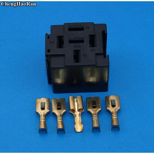 ChengHaoRan Automotive Car Relay Sockets 5 Pin Mount Series Relays Connector Auto Relay Plug