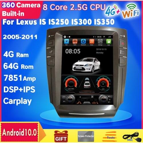 Android Car Radio GPS for Lexus IS IS250 IS300 IS350 Vertical Screen Tesla Style multimedia Navigation Player 2005-2011