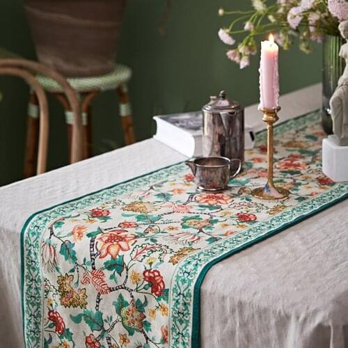 Flowers Leaves Table Runner Wedding Decoration Christmas Dinner Table Decor Table Runners and Placemats