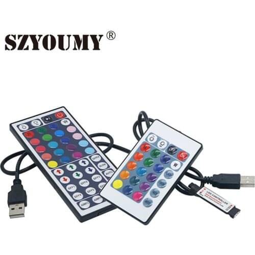 DC 5V 12A USB Controller RF Wireless Remote Control Dimmer mini 24KEY 44keys For 5050/2835/3528 RGB Led Strips SZYOUMY